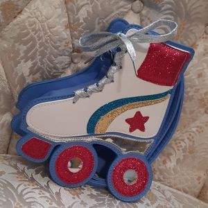 Cute sparkly roller skate themed kids purse
